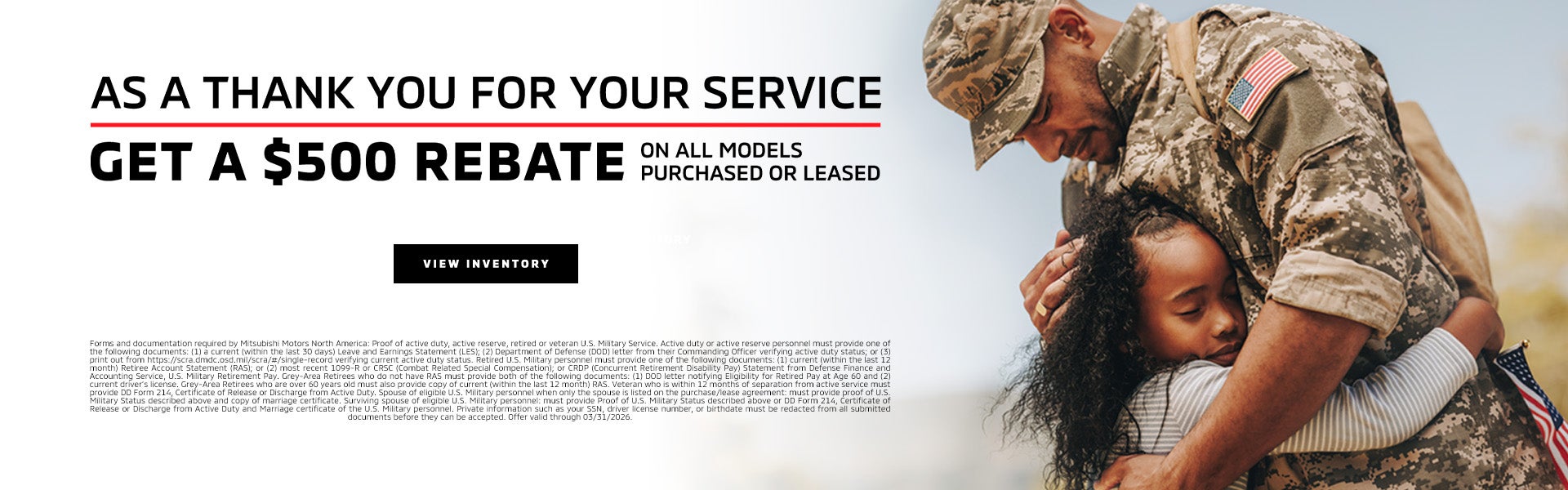Mitsubishi Military Rebate